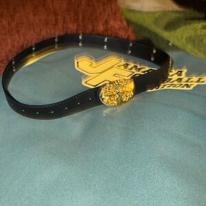 Chrome heart Elegant Black Belt with Gold Buckle